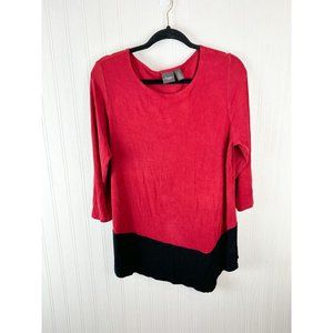 Travelers by Chico Red and Black‎ blouse size Medium